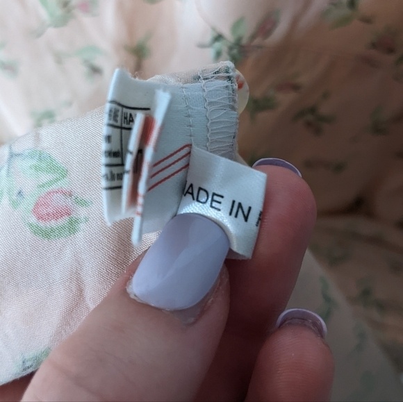 Vintage Rachel Riley Ditsy Floral Peach Cotton Maxi Dress Made in‎ France *Flaw* - Picture 7 of 8